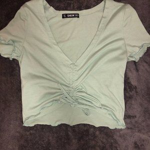 Light green tie Front Shirt